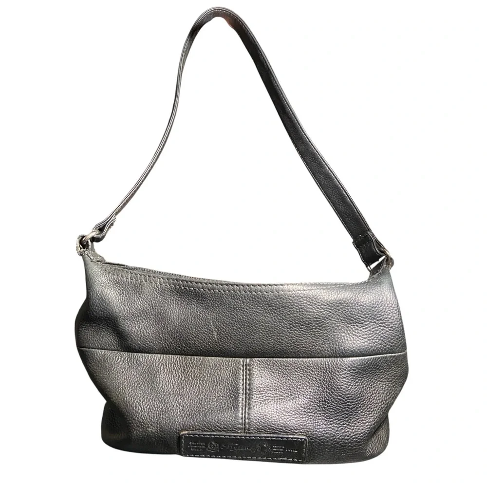 Classic Fossil Black Leather Shoulder Bag
